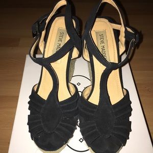 Steve Madden Black Mammbow Espadrilles Size 6